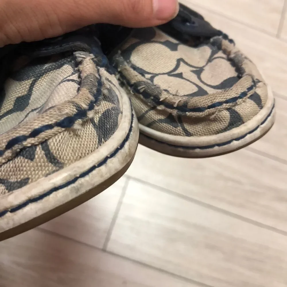 Coach Richelle boat shoes navy coach logo 7